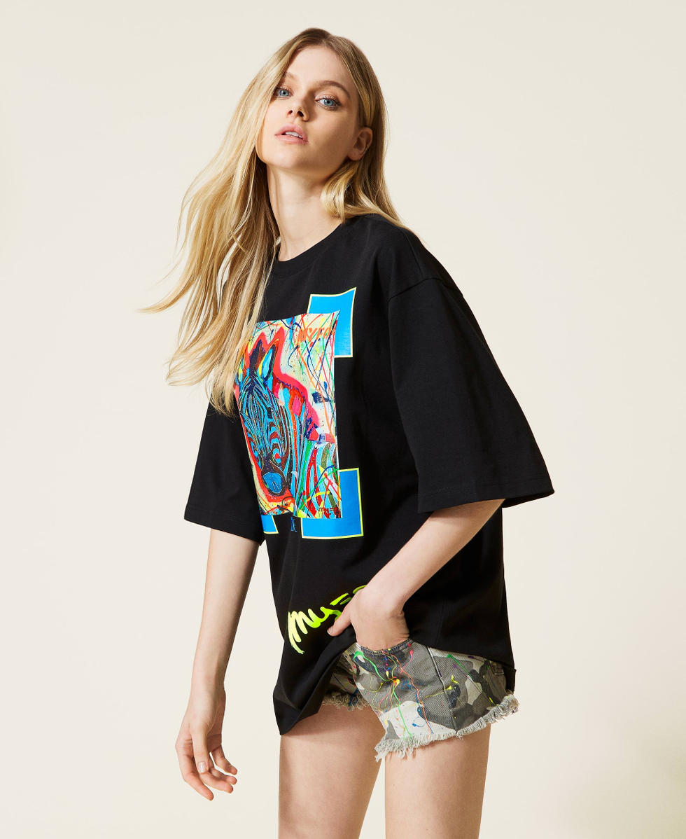 Camiseta Myfo con estampado de cebra
