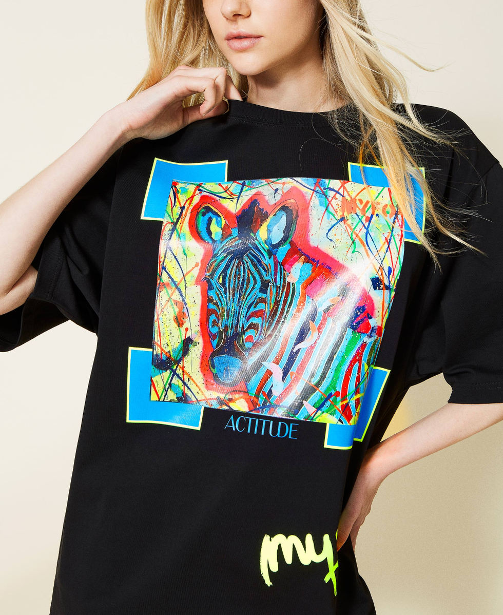 Camiseta Myfo con estampado de cebra
