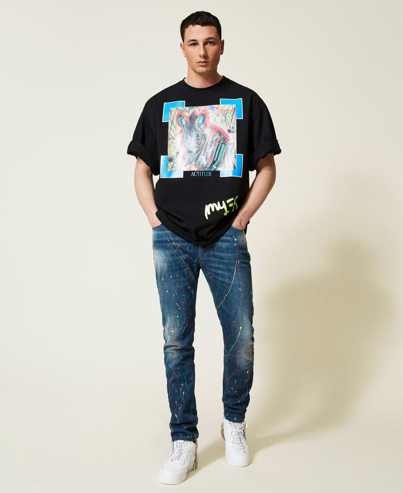 Camiseta Myfo con estampado de cebra