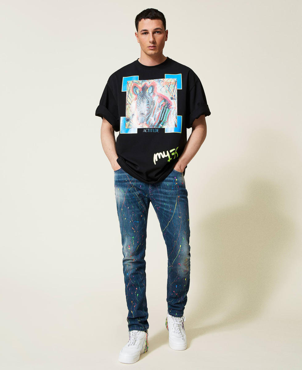 Camiseta Myfo con estampado de cebra