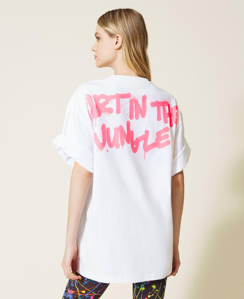 T-Shirt mit Pandaprint von Myfo Weiß Unisex 999AQ2094-03