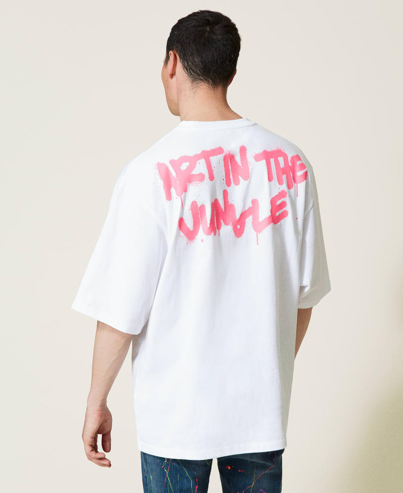 T-Shirt mit Pandaprint von Myfo Weiß Unisex 999AQ2094-07