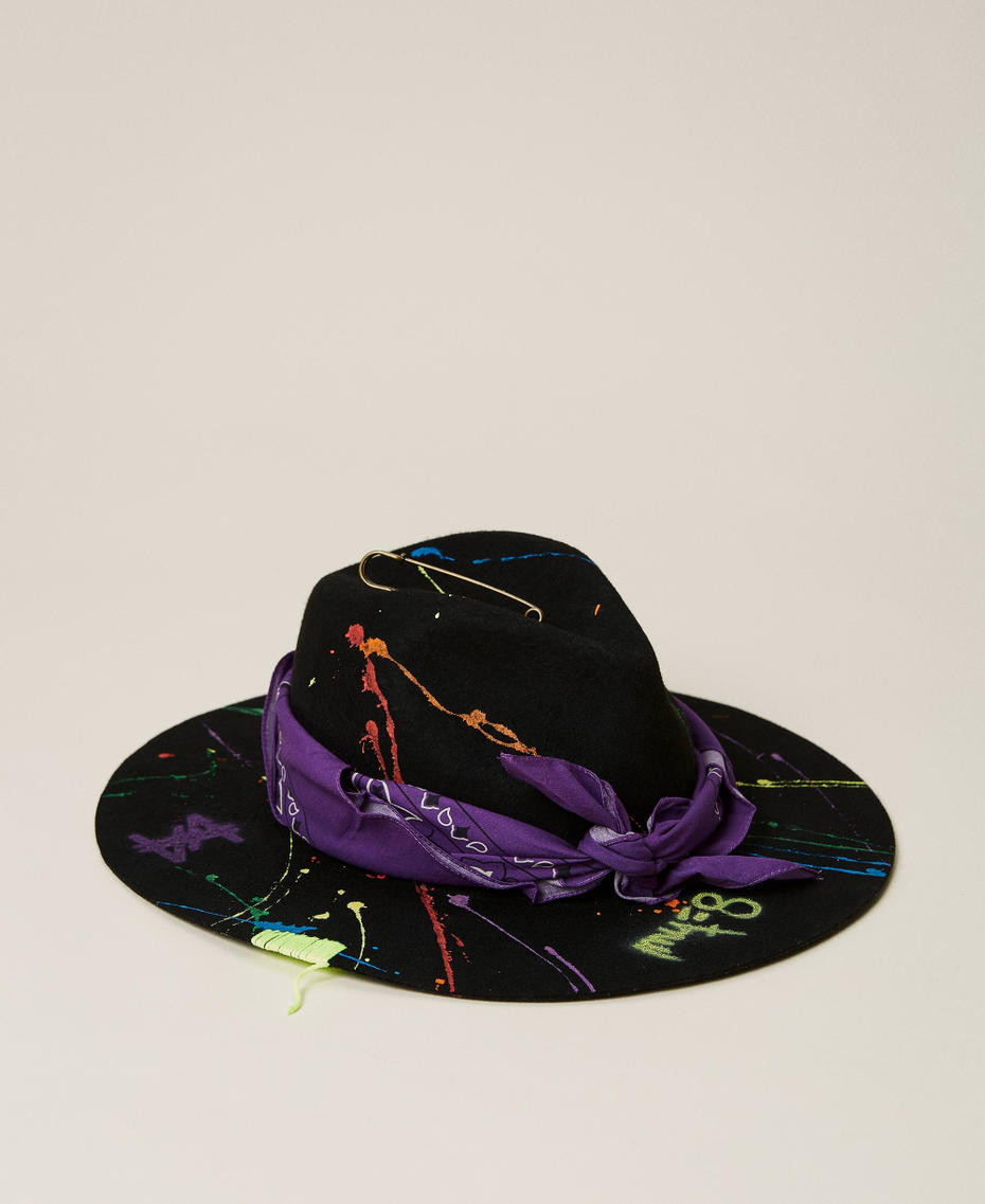 Шляпа MYFO, расписанная вручную Черный Унисекс 999AQ4101-01