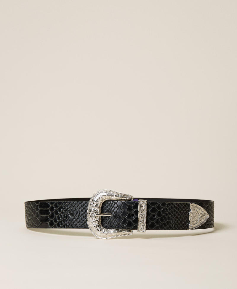 Myfo belt with decorated buckle Black Unisex 999AQ4121-01