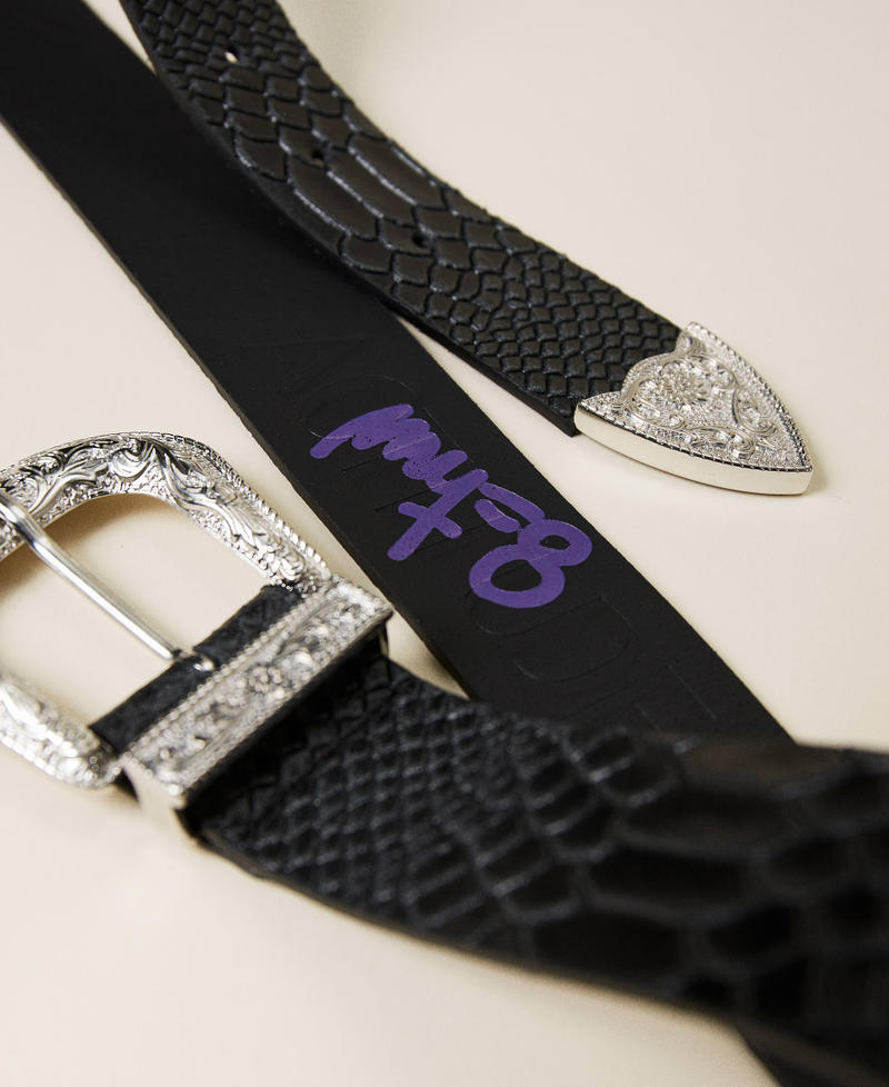 Myfo belt with decorated buckle Black Unisex 999AQ4121-04