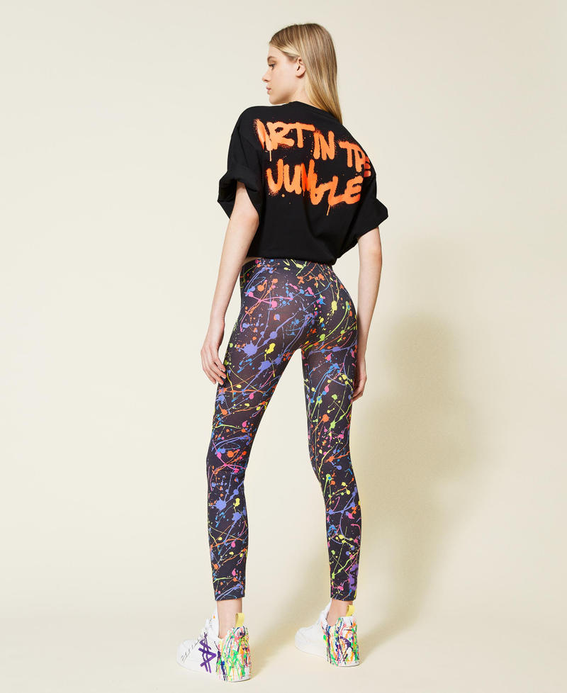 Myfo leggings with multicoloured print Black Unisex 999AQ4132-03