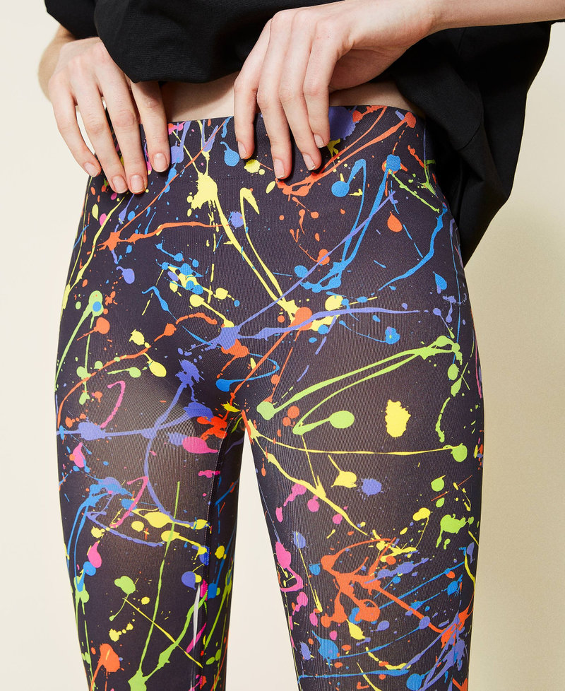 Myfo leggings with multicoloured print Black Unisex 999AQ4132-04