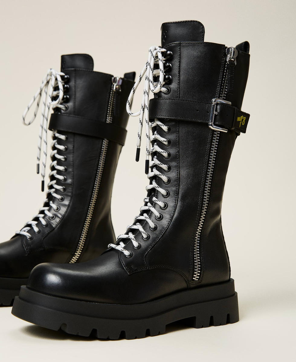 Botas militares altas MYFO de piel Negro Mujer 999AQP152_00006_05