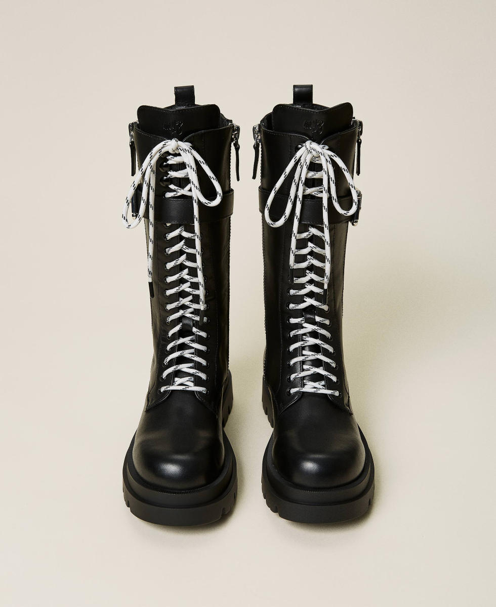 Botas militares altas MYFO de piel Negro Mujer 999AQP152_00006_06