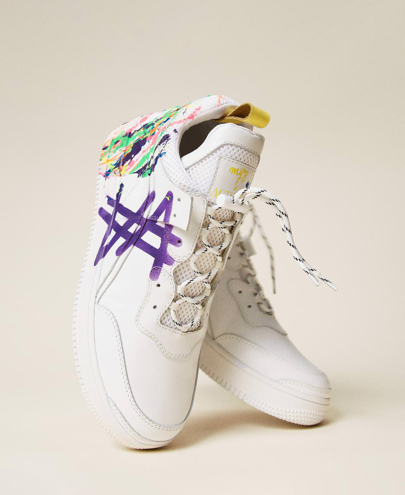 MYFO leather trainers with silk-printed monogram