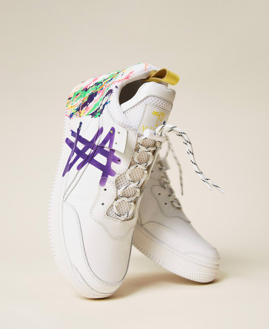 MYFO leather trainers with silk-printed monogram