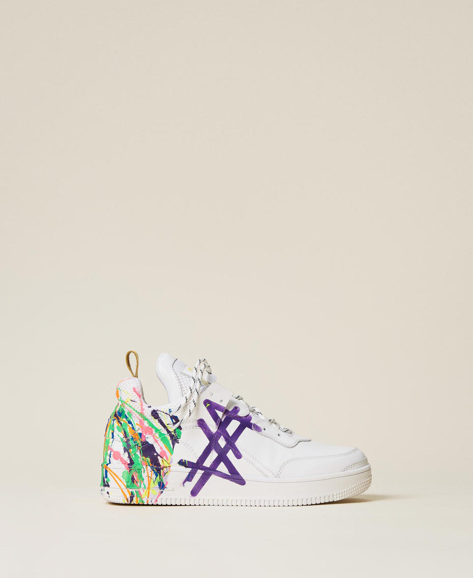 MYFO leather trainers with silk-printed monogram