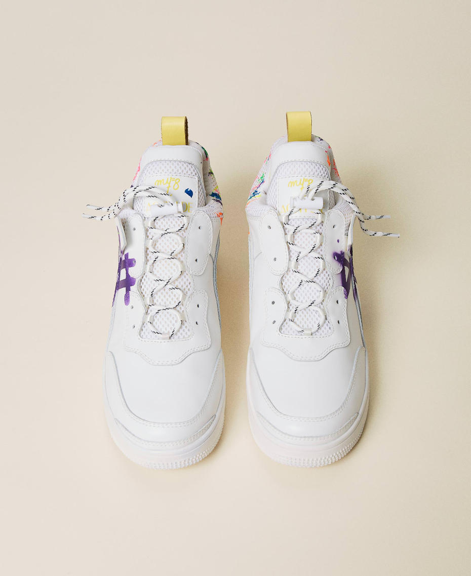 MYFO leather trainers with silk-printed monogram