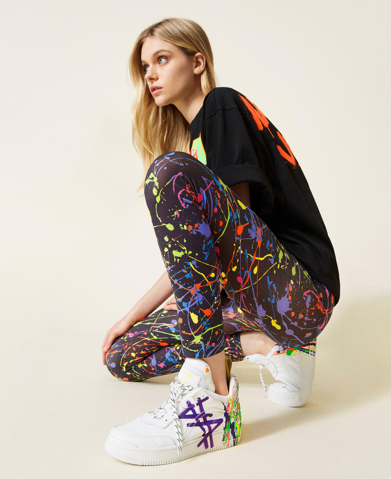 MYFO leather trainers with silk-printed monogram