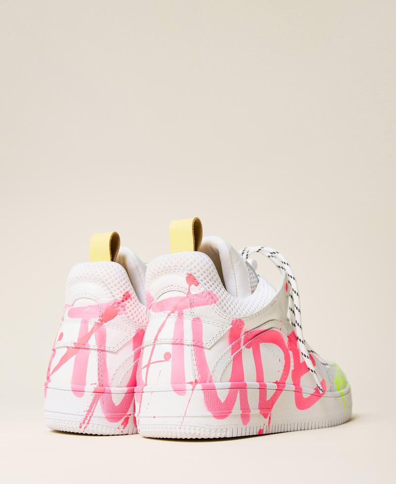 MYFO leather trainers with silk-printed lettering