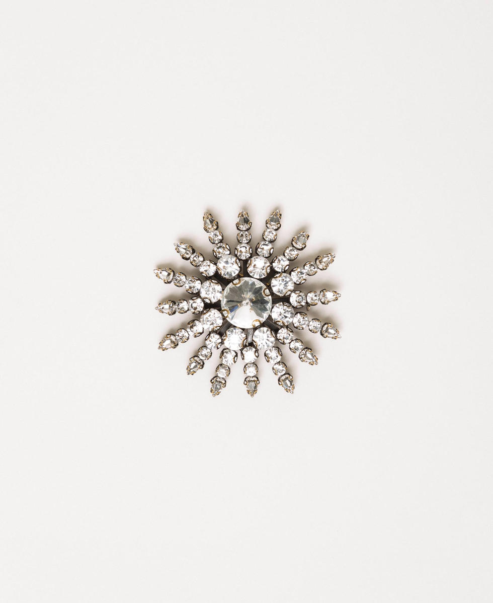 Bezel and rhinestone brooch