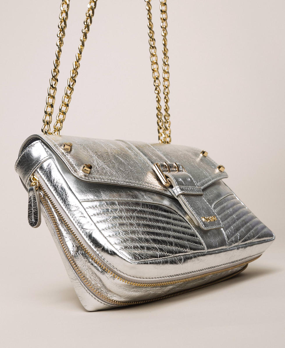 Borsa a tracolla Rebel media in pelle Donna Argento TWINSET Milano
