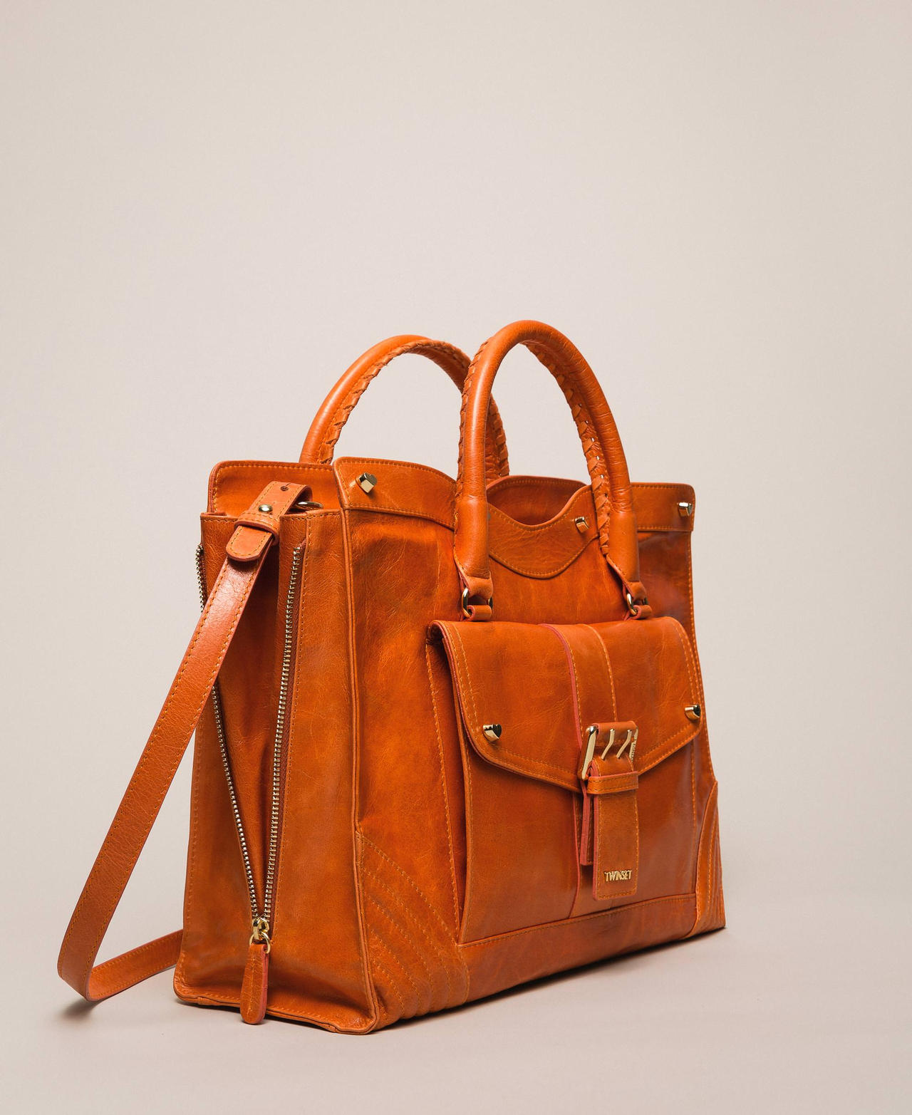 Кожаная сумка-шоппер Rebel с карманом Красный "Яшма" женщина 999TA7235-03