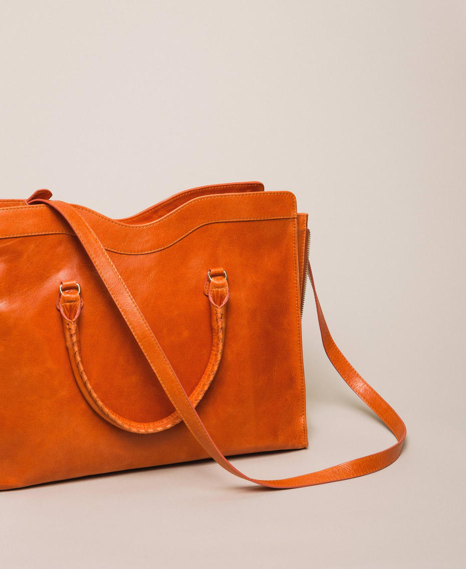 Кожаная сумка-шоппер Rebel с карманом Красный "Яшма" женщина 999TA7235-04