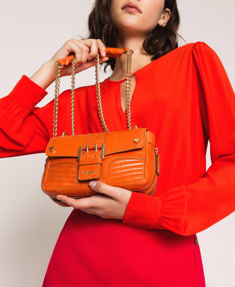 Small Rebel leather shoulder bag &ldquo;Jasper&rdquo; Red Woman 999TA7237-0S