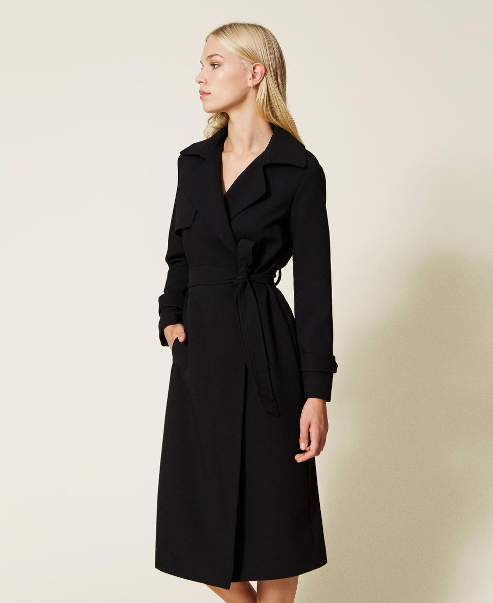 Black crepe coat hot sale