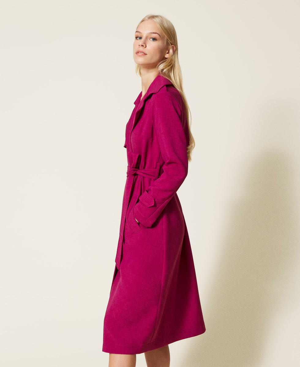 Fuschia trench coat deals