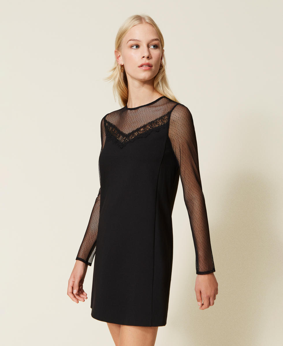 Robe noire tulle et dentelle clearance