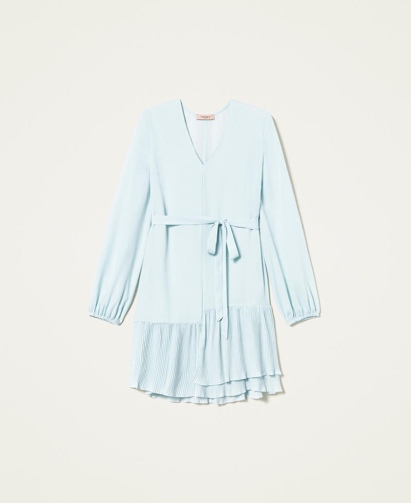 Robe courte en crêpe georgette avec volants