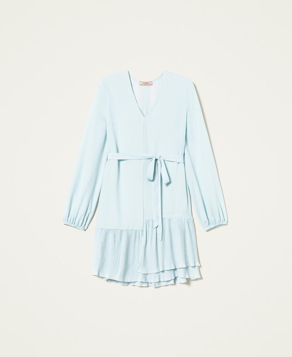 Robe courte en crêpe georgette avec volants
