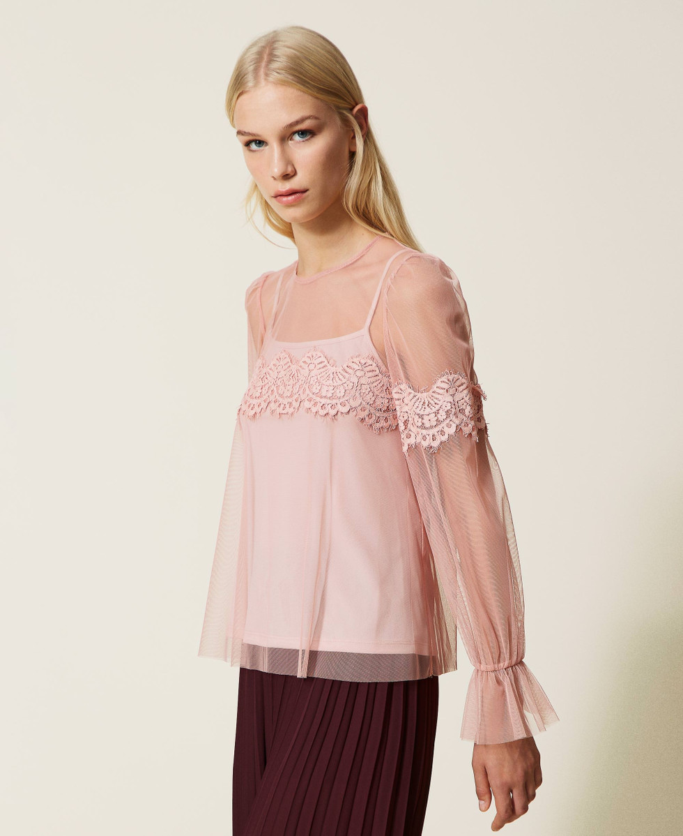 Bluse spitze rosa
