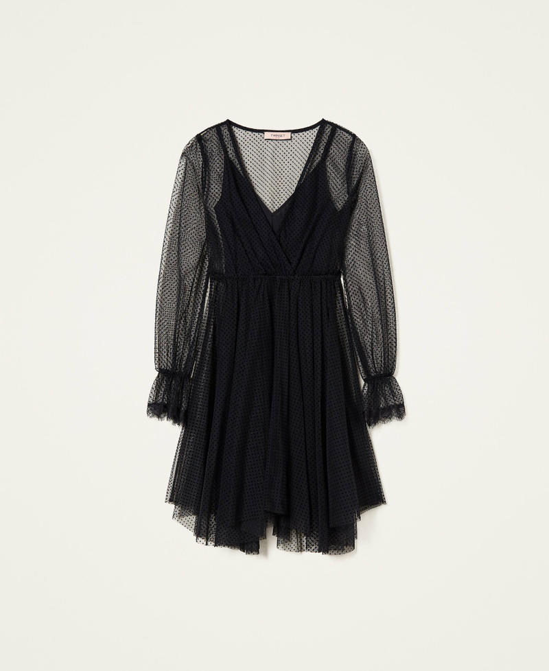 Short tulle plumetis dress