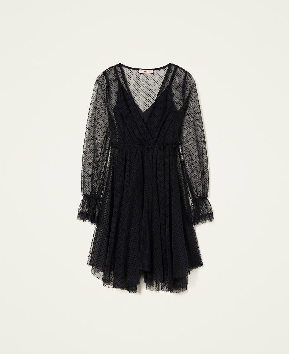 Black short tulle dress hot sale
