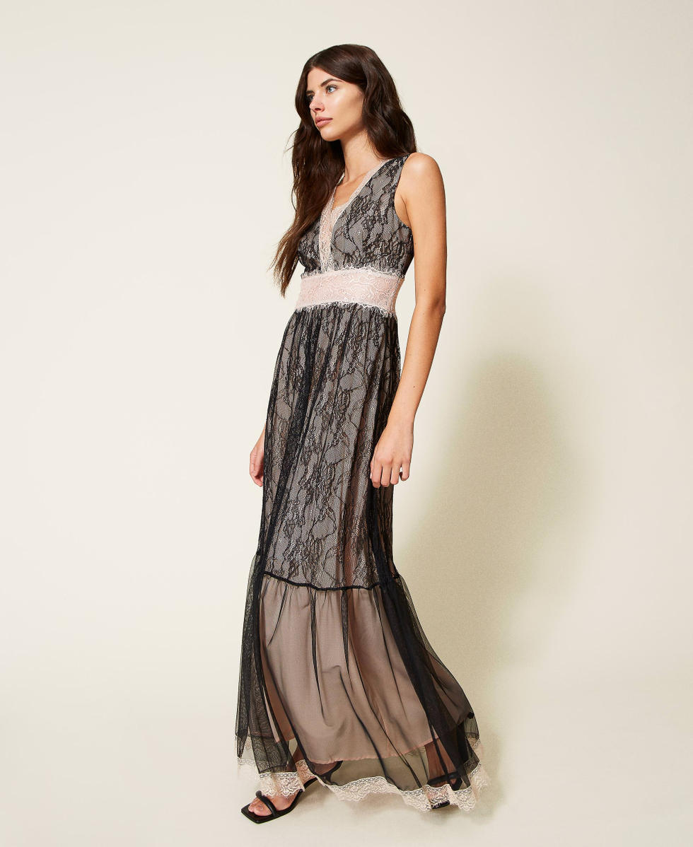 Vestito pizzo shop nero lungo