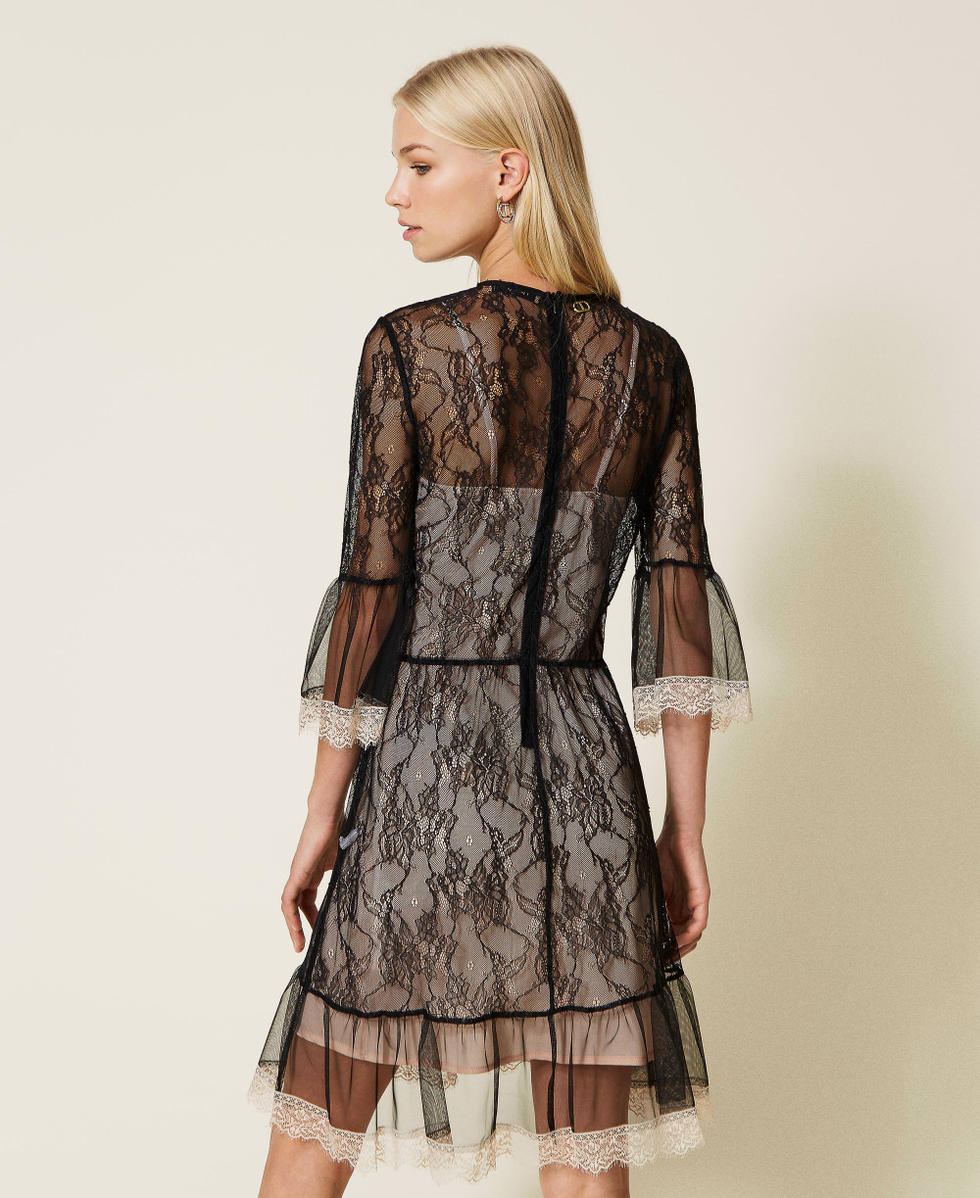 Abito pizzo e tulle top