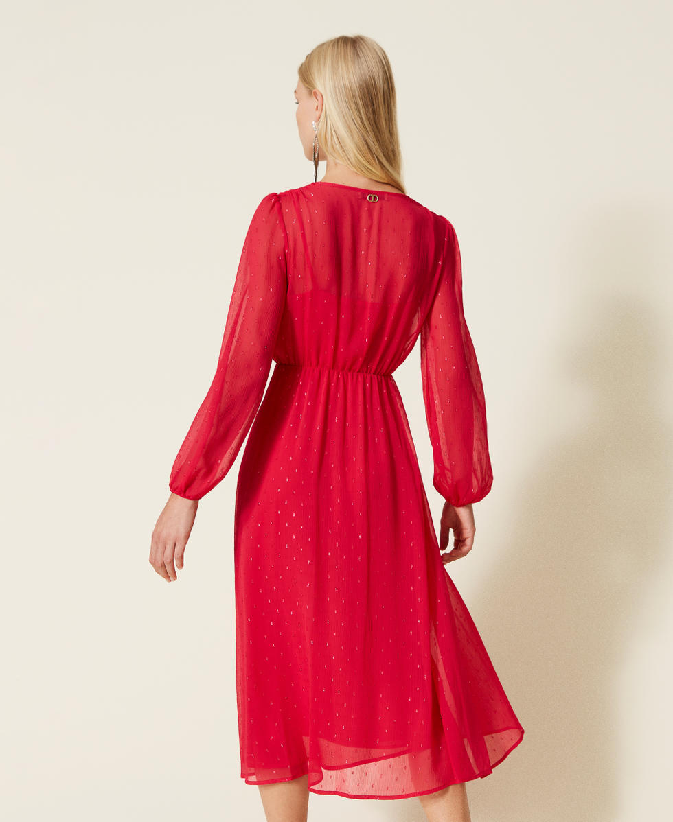 Maxikleid aus Fil-Coup&eacute; mit Lurexgarn