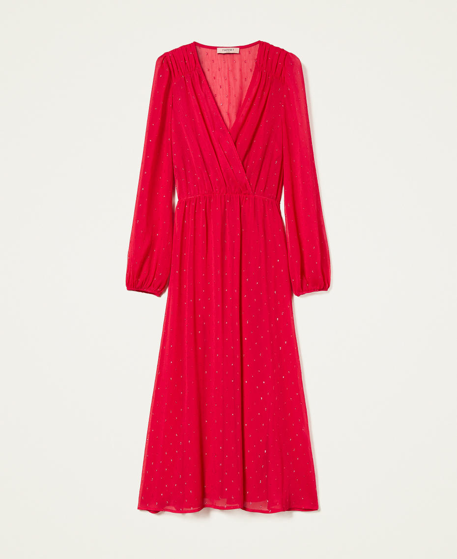 Maxikleid aus Fil-Coupé mit Lurexgarn