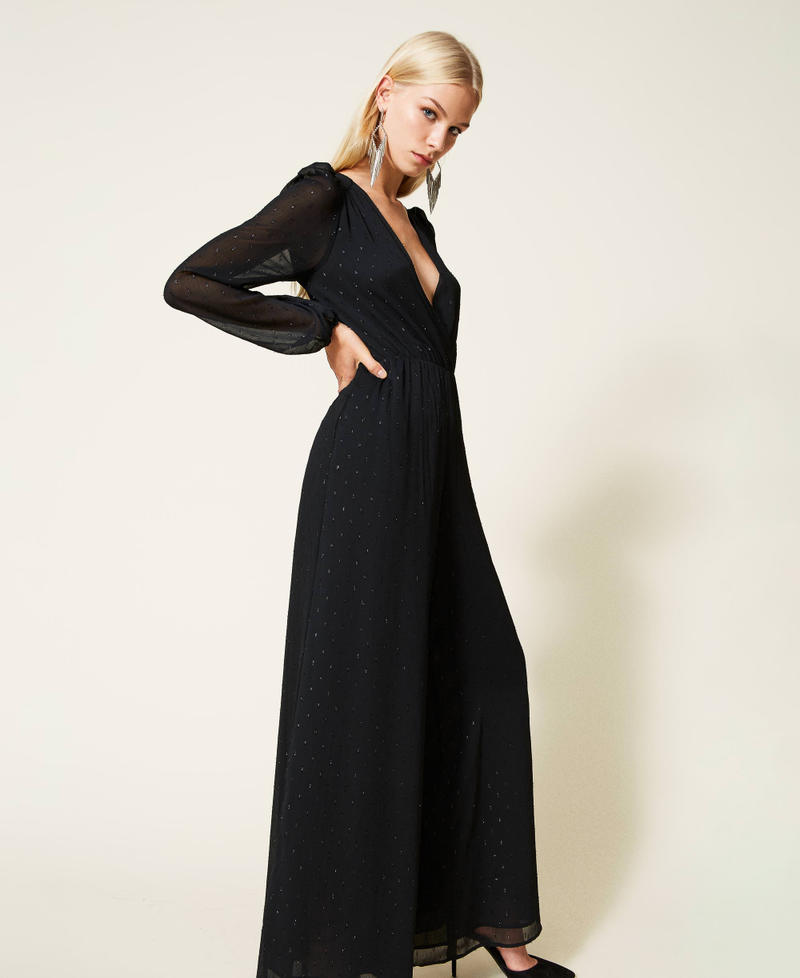 Платье-комбинезон из филькупе с люрексом Черный женщина 999TN2141-03