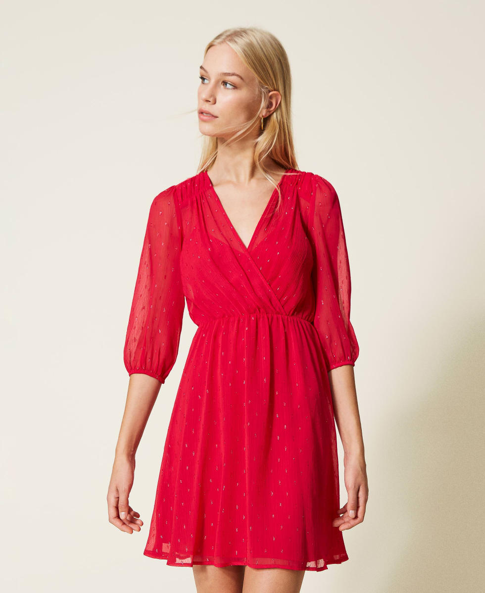 Vestido corto de fil coup&eacute; l&uacute;rex Hot Cerise Mujer 999TN2142_10694_02