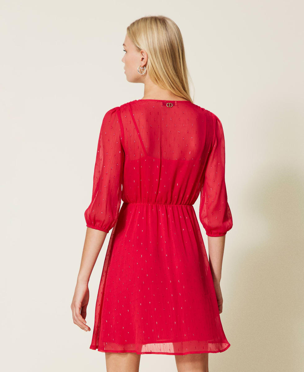 Vestido corto de fil coup&eacute; l&uacute;rex Hot Cerise Mujer 999TN2142_10694_04