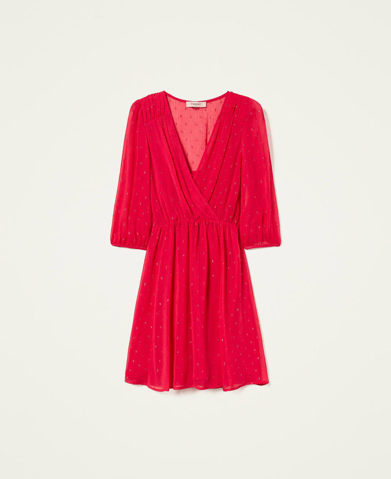 Abito corto in fil coup&eacute; lurex Hot Cerise Donna 999TN2142_10694_S0
