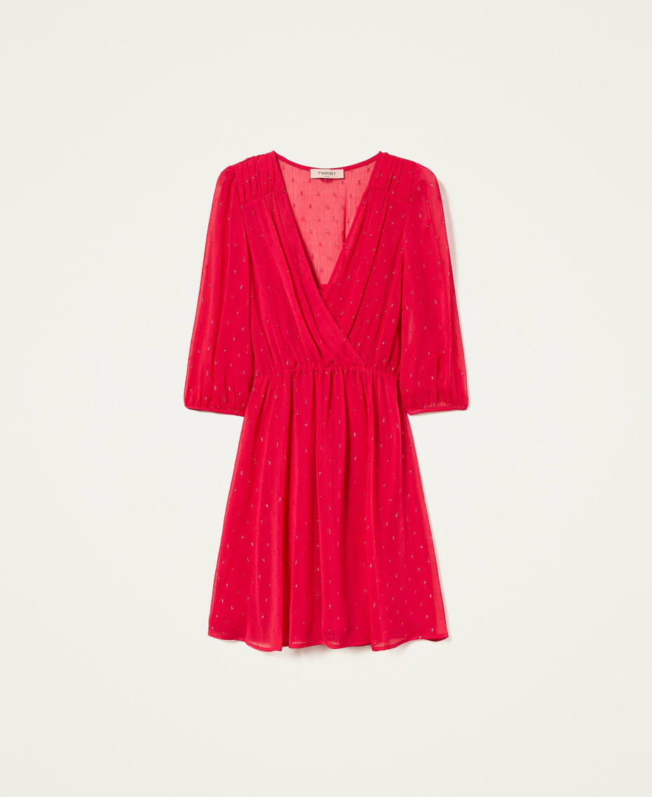 Abito corto in fil coup&eacute; lurex Hot Cerise Donna 999TN2142_10694_S0