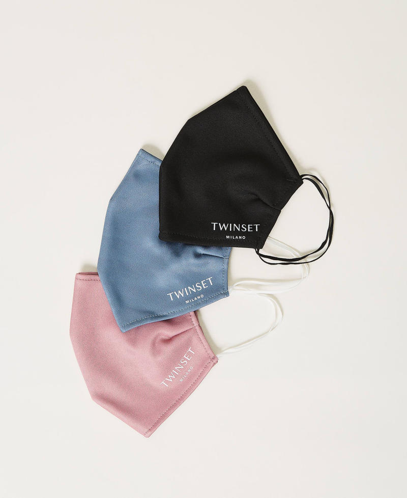 Stoffmasken-Set mit Logo Multicolor Schwarz / Denim / Brown Range Frau 999TN4079-01