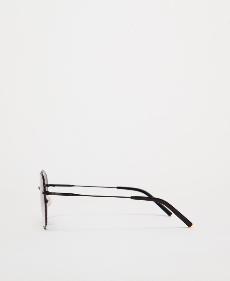 Солнцезащитные очки круглой формы Черный женщина 999TZ4013-02