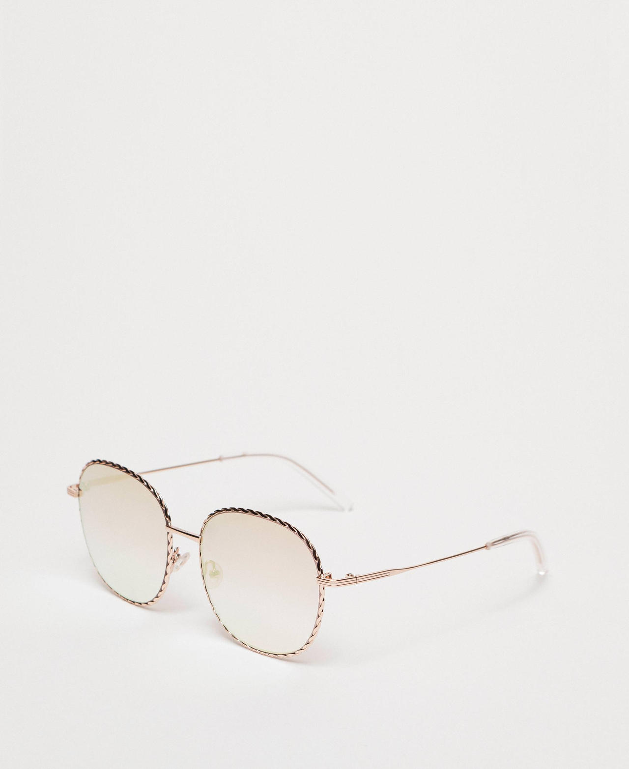 Round sunglasses Gold Yellow Woman 999TZ4013_00050_01
