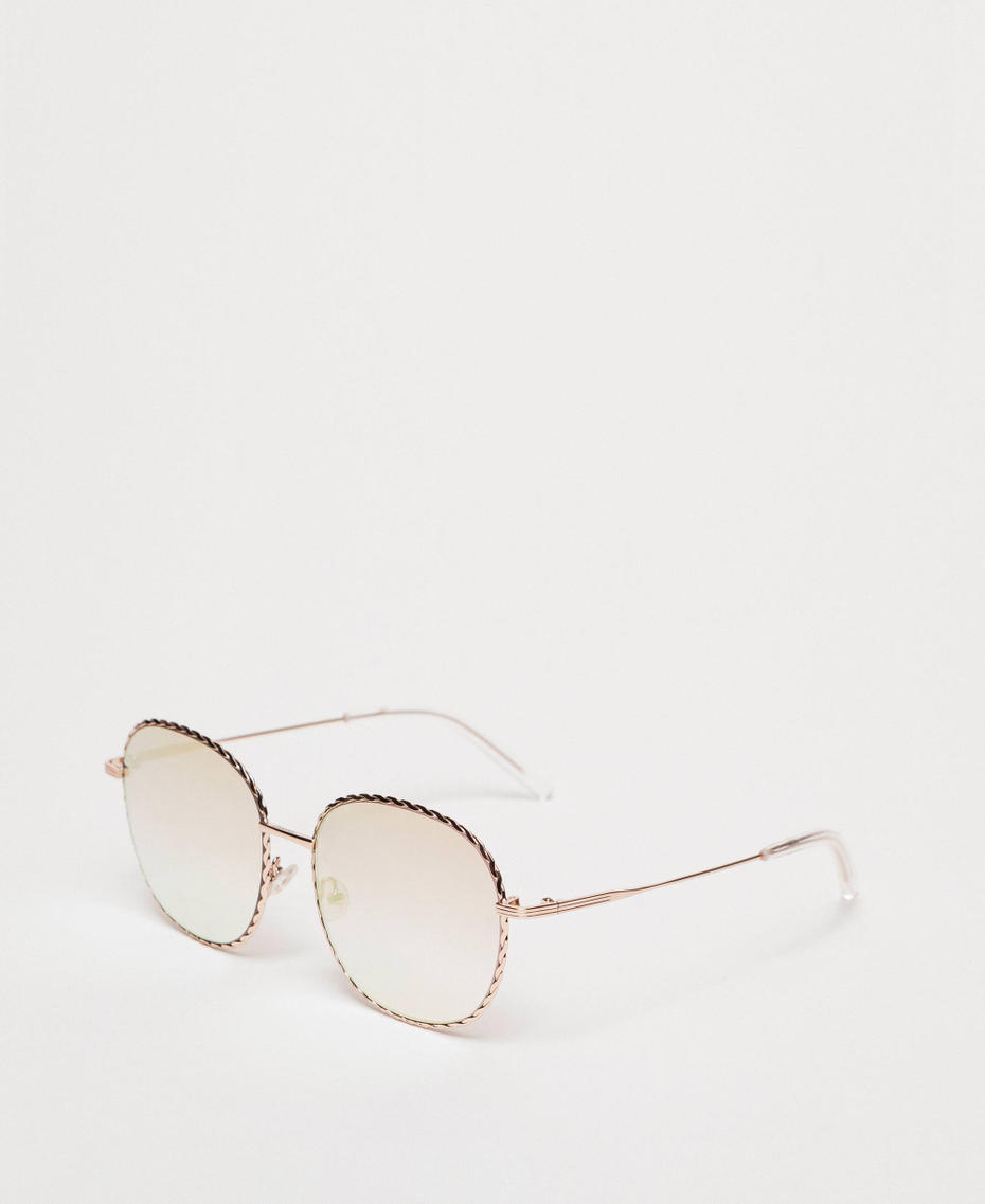 Round sunglasses Gold Yellow Woman 999TZ4013_00050_01