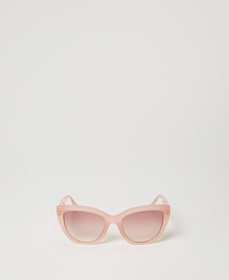 Cat-eye sunglasses "Milky Caramel" Beige Woman 999TZ4042-01