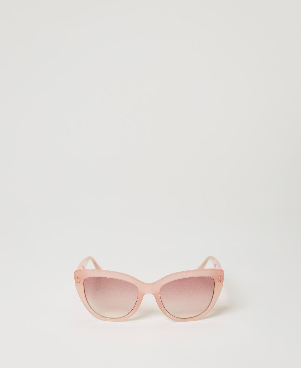 Cat-eye sunglasses Woman, Beige | TWINSET Milano