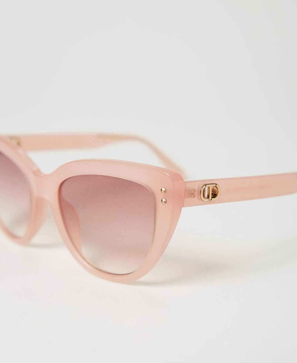 Cat-eye sunglasses Woman, Beige | TWINSET Milano