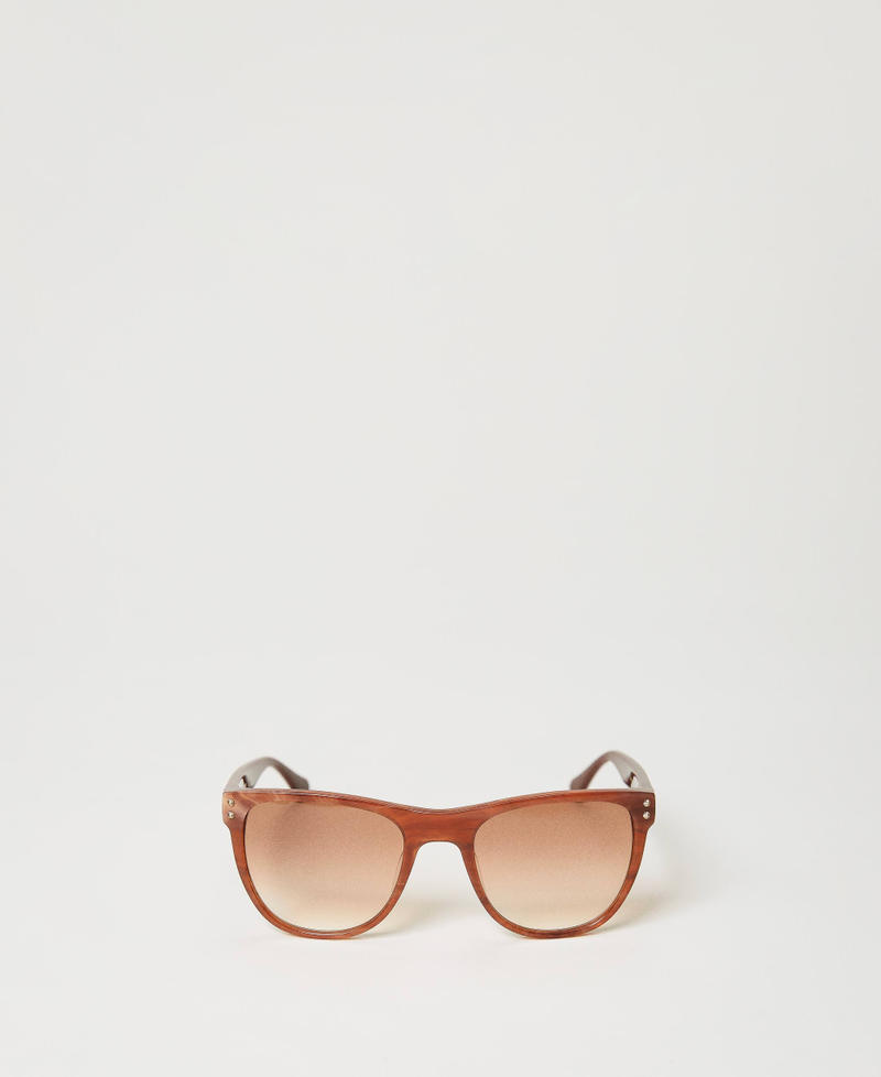 Square sunglasses Light "Marble" Brown Woman 999TZ4043_10347_01