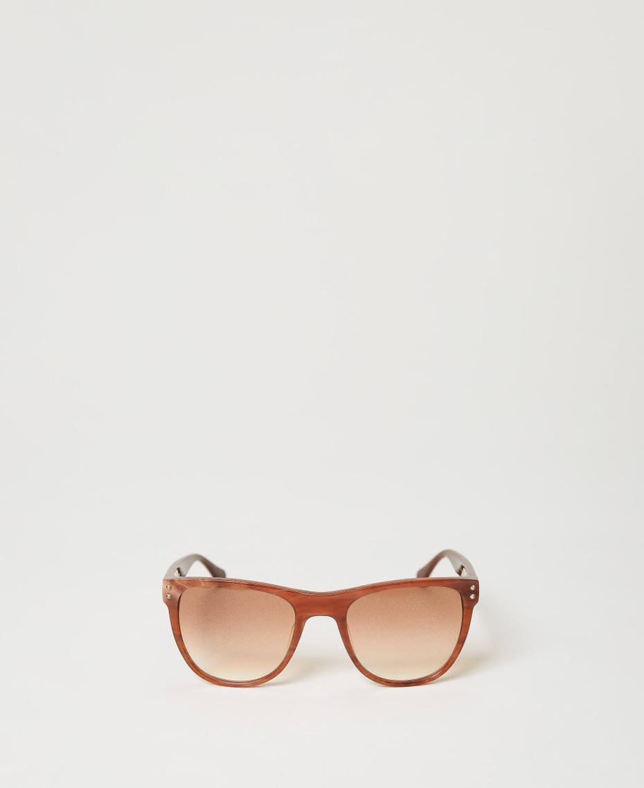 Square sunglasses Light "Marble" Brown Woman 999TZ4043_10347_01